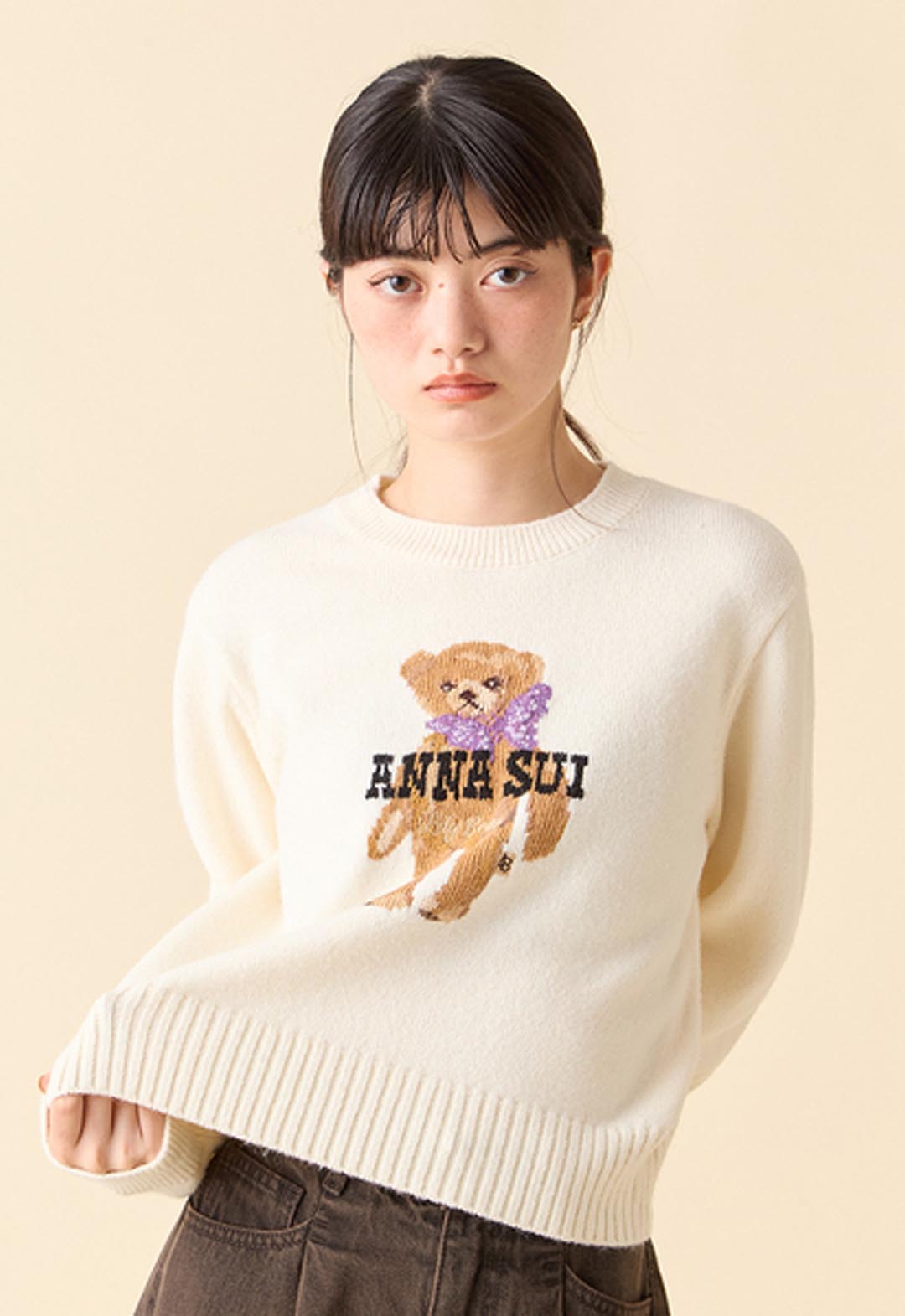[LILY BROWN × ANNA SUI] 蝴蝶百合熊針織衫
