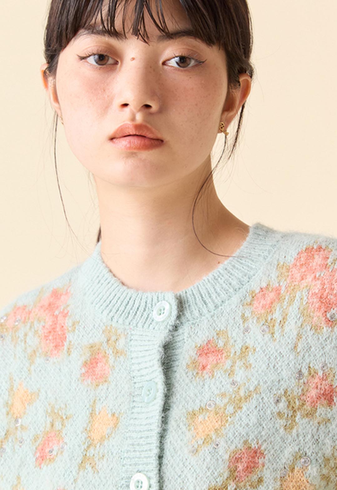 [LILY BROWN × ANNA SUI] 提花寶石針織開襟衫