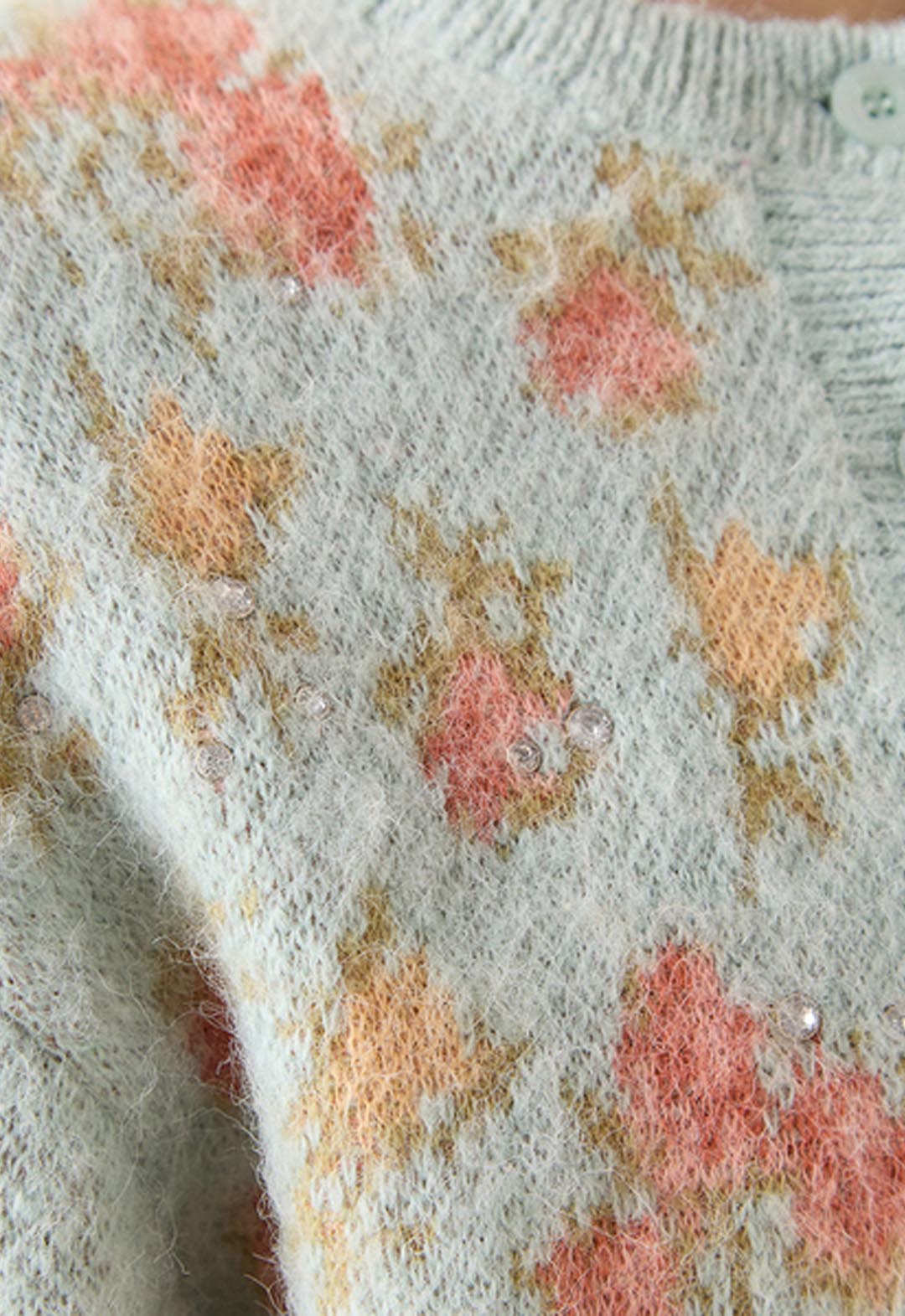 LILY BROWN × ANNA SUI] Jacquard Jeweled Knit Cardigan