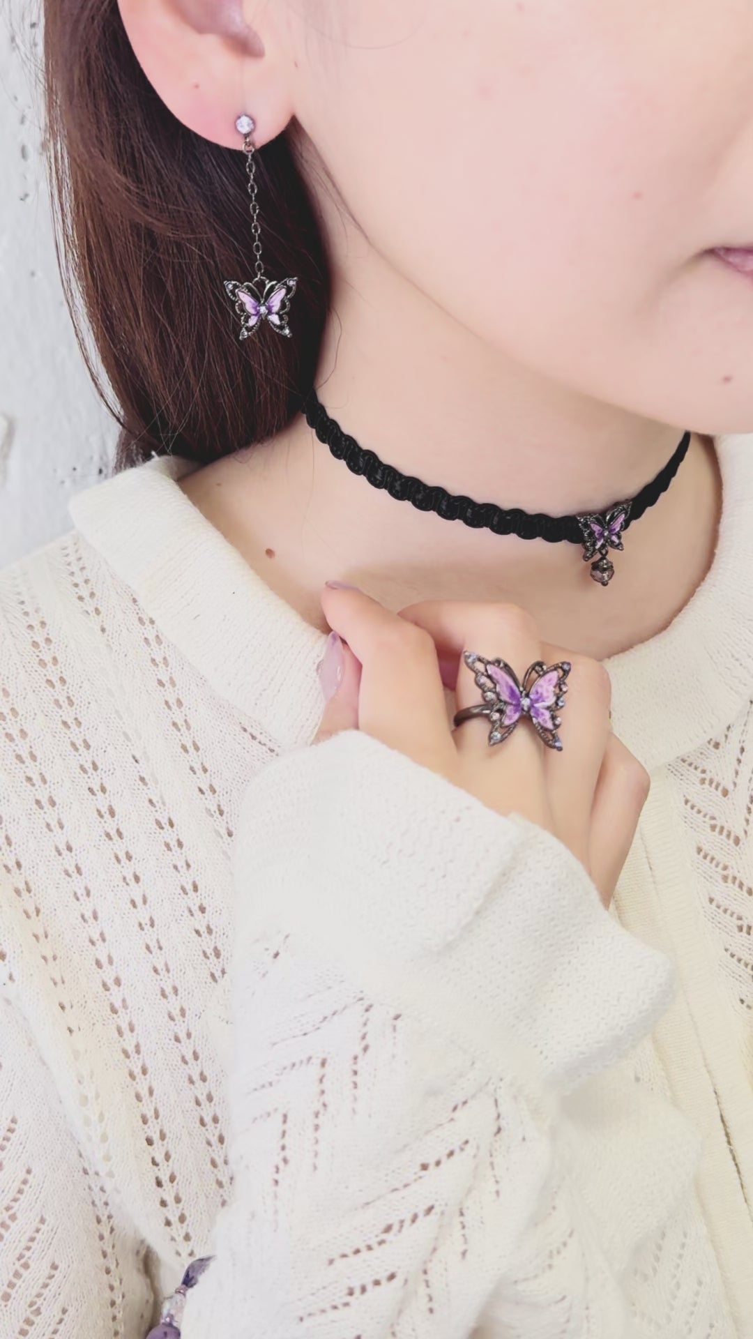 アナ スイ（ANNA SUI） 蝶 バラモチーフ 2点セットネックレス