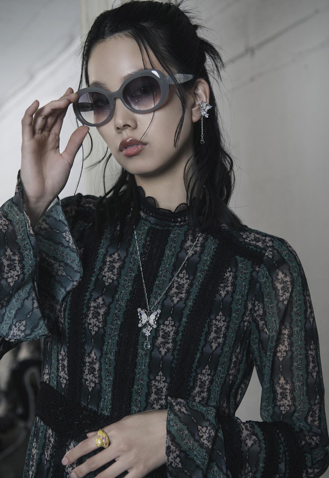 浮雕條紋印花長裙