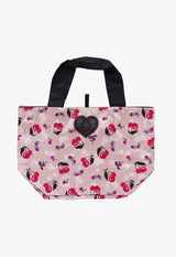 Eco bag with cherry print drawstring
