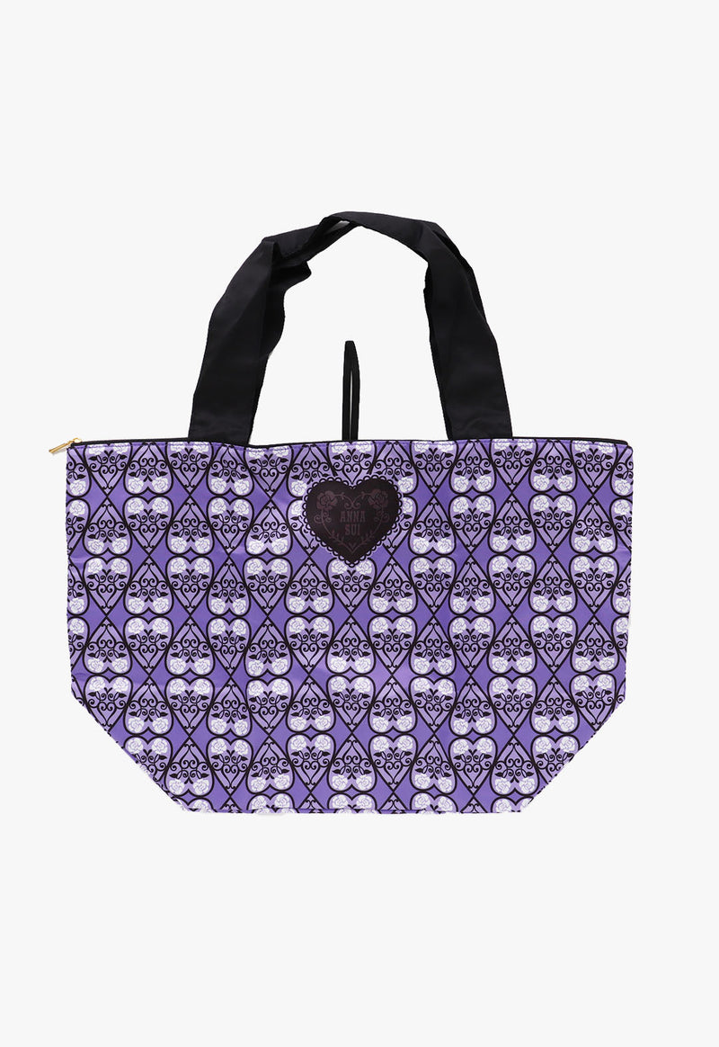 Eco bag with heart &amp; rose drawstring