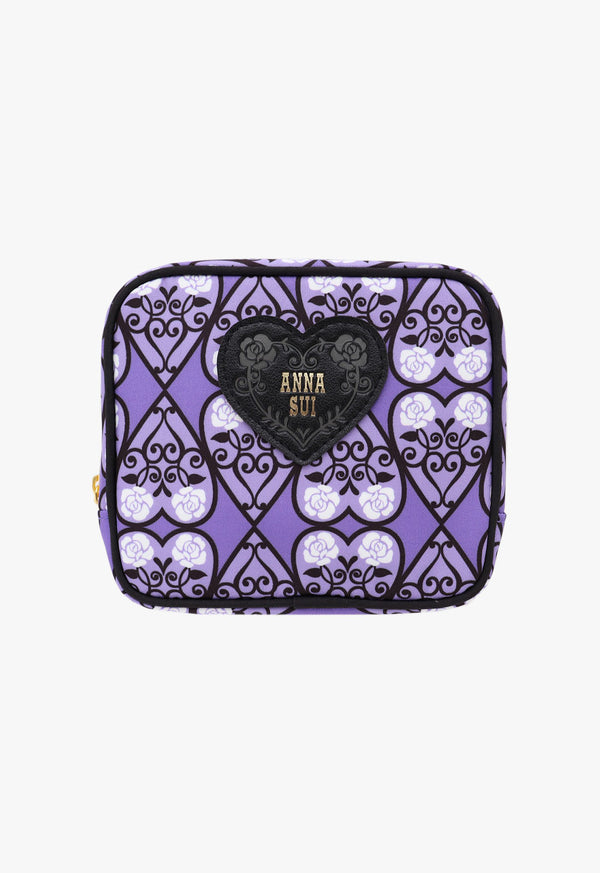 Heart &amp; Rose Square Pouch