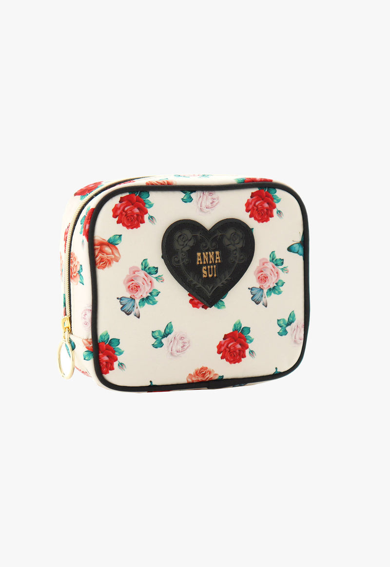 Rose Print Square Pouch
