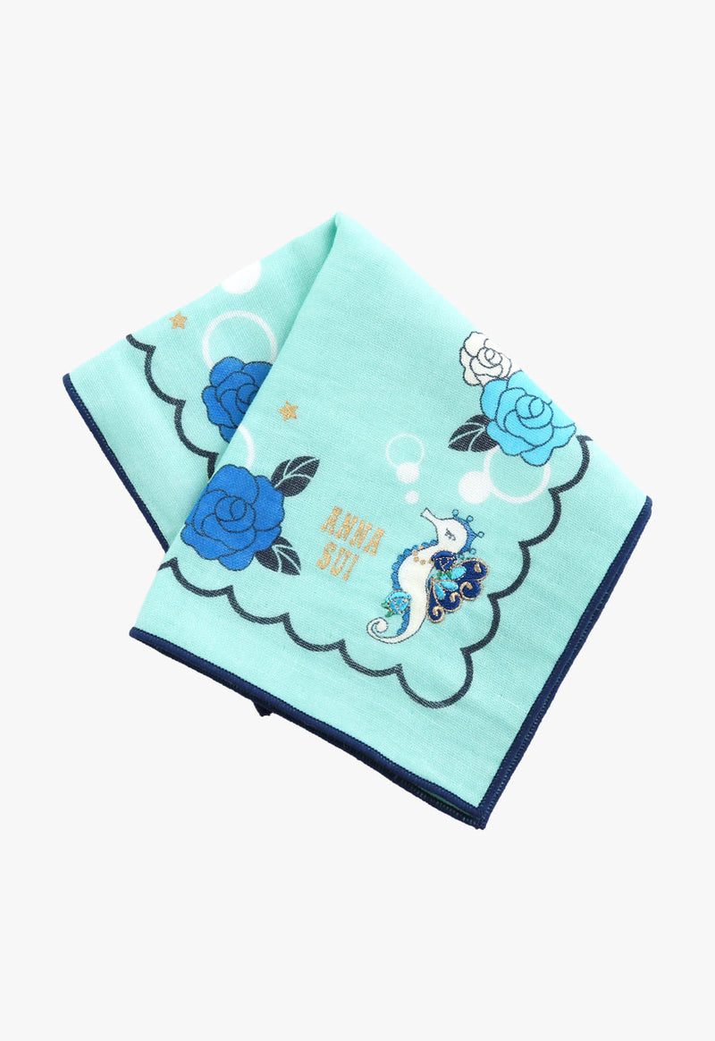 Zodiac seahorse gauze handkerchief