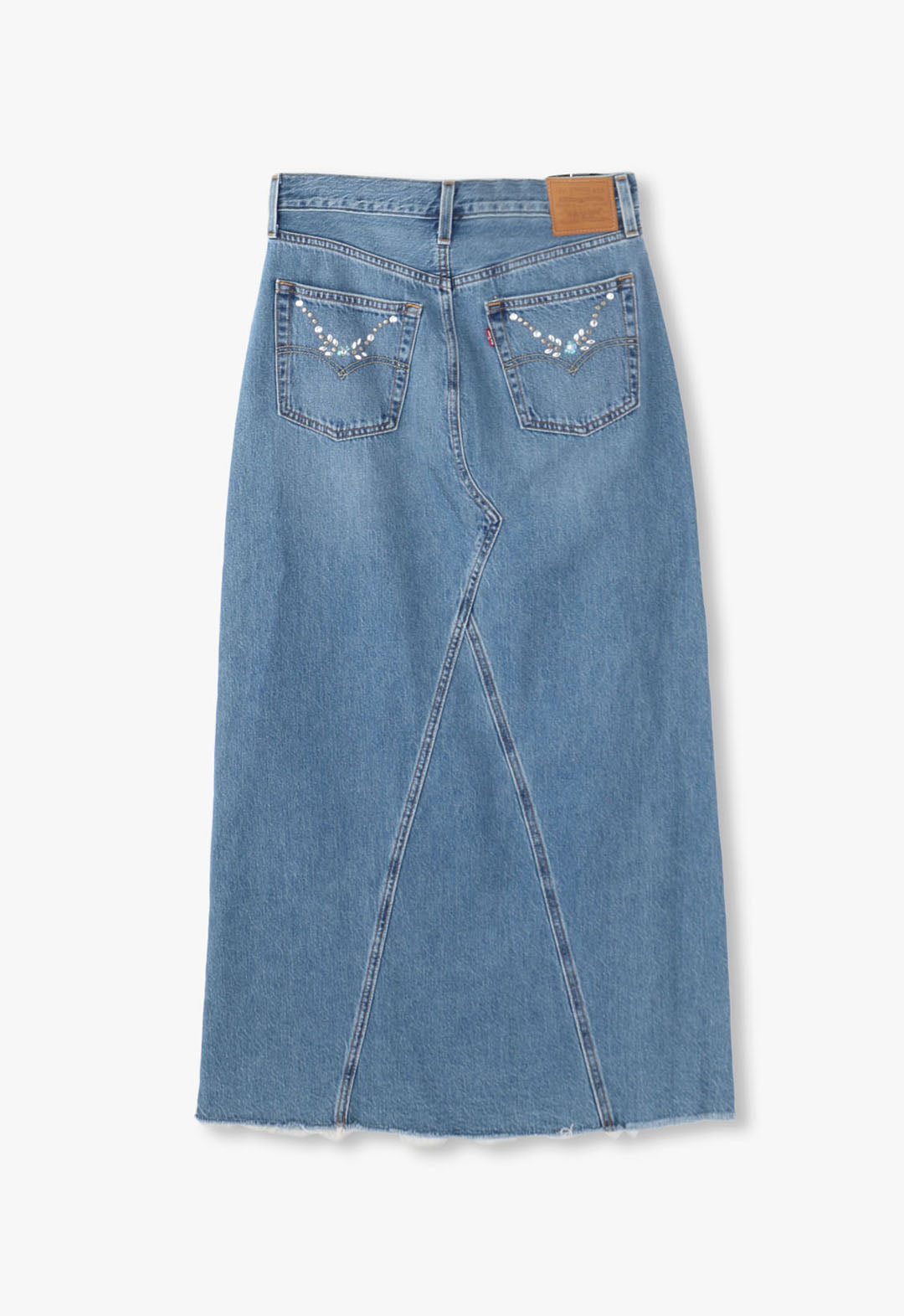 EMBROIDERED DENIM SKIRT