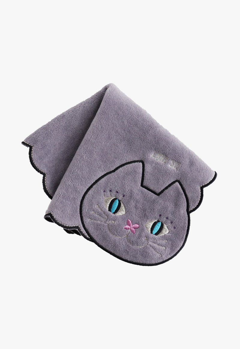 Cat embroidered towel handkerchief