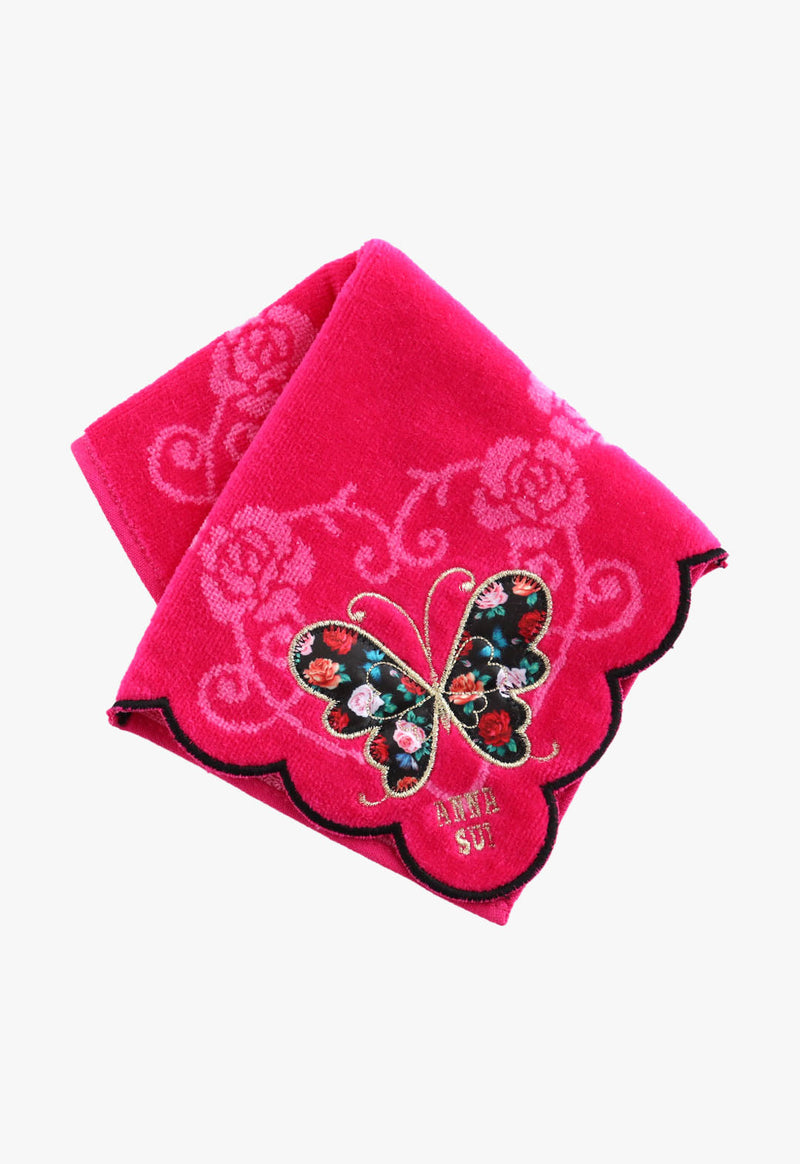 Butterfly applique towel handkerchief