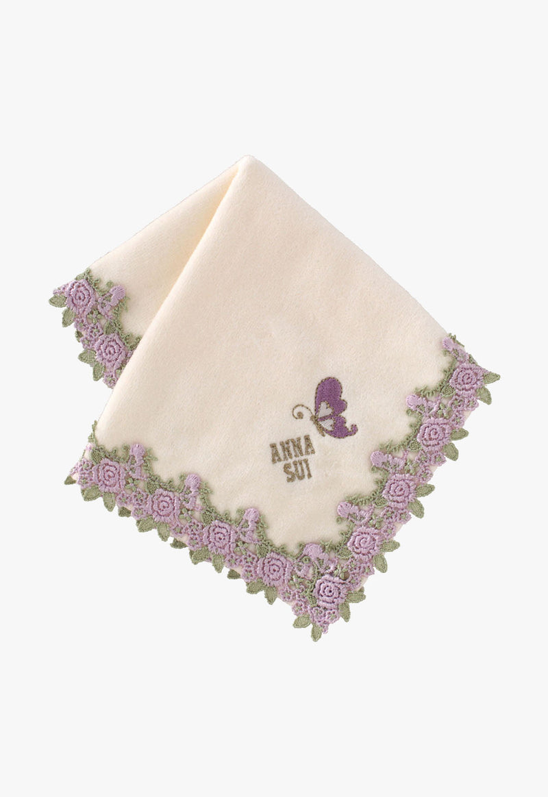 蝴蝶花边毛巾手帕