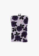 Towel with rose pattern zipper