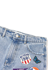 Patch Denim Skirt