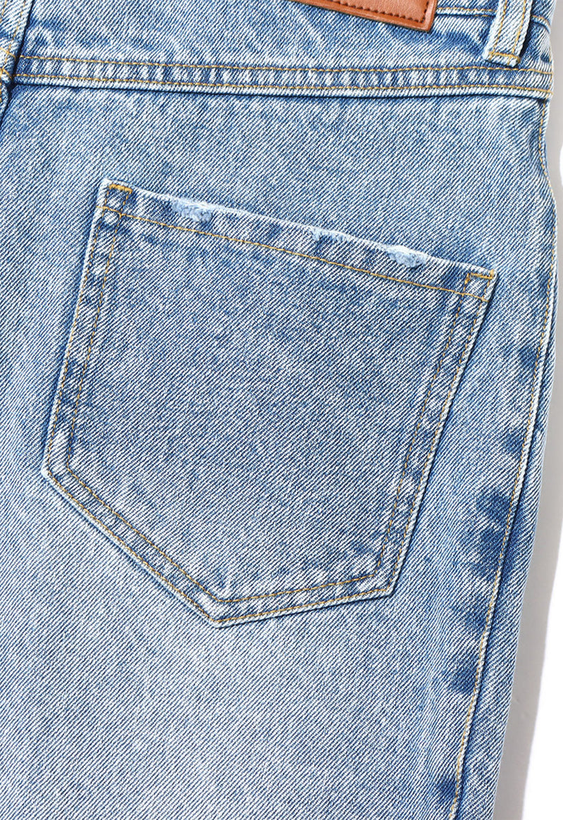 Patch Denim Skirt
