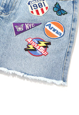 Patch Denim Skirt