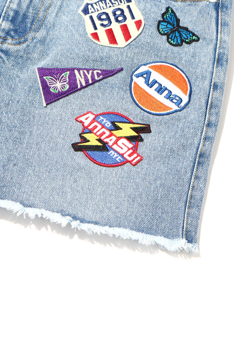 Patch Denim Skirt