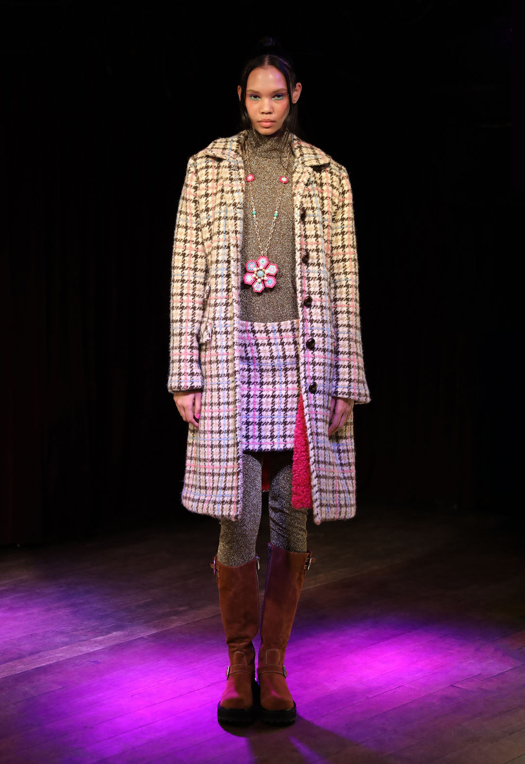 SPARKLING MESH TURTLENECK