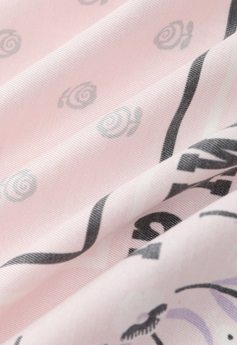 棉质真丝图案围巾