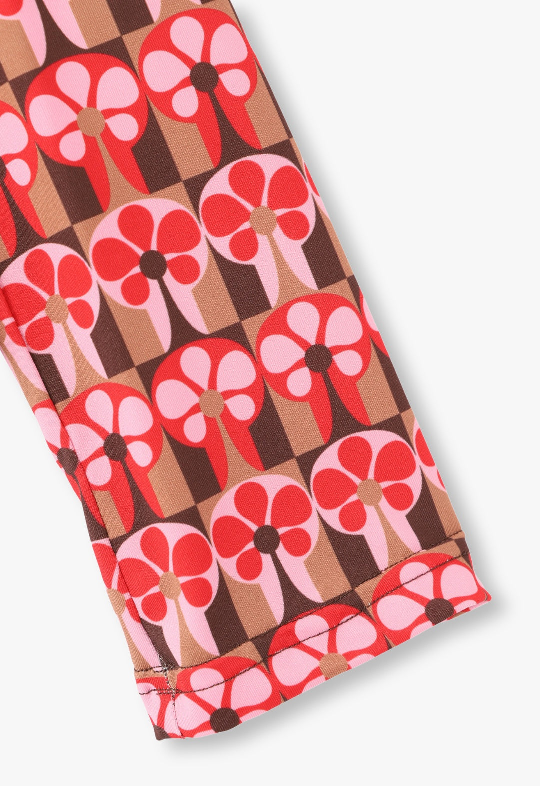 FLORAL CHECKERBOARD LYCRA TURTLENECK