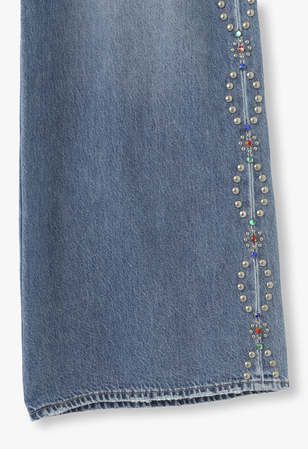 STUDDED WIDE LEG JEANS