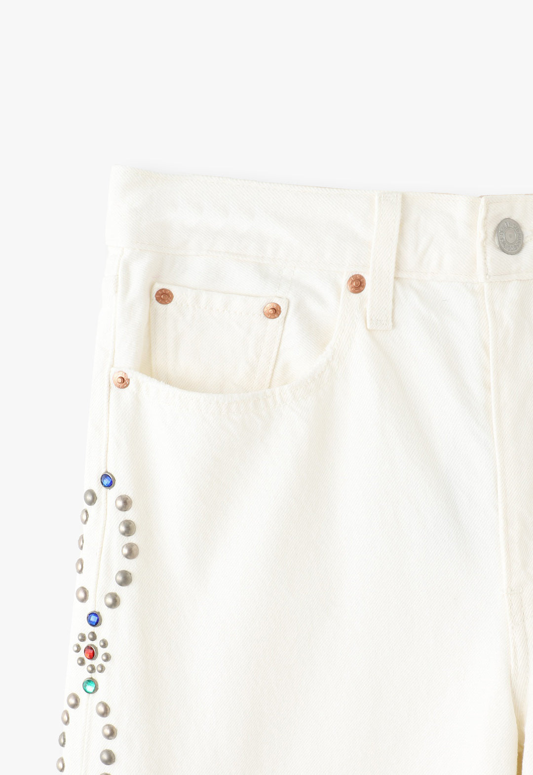 STUDDED WIDE LEG JEANS