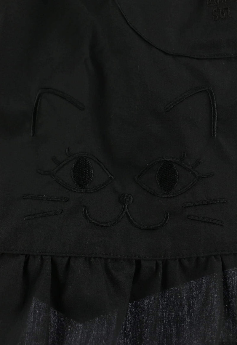 貓刺繡沙龍圍裙