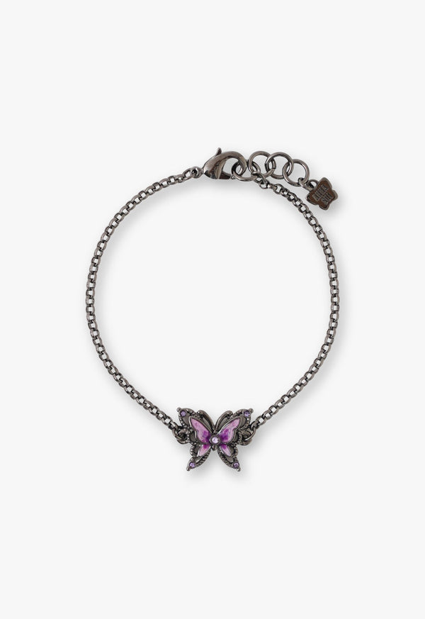 Butterfly motif chain bracelet