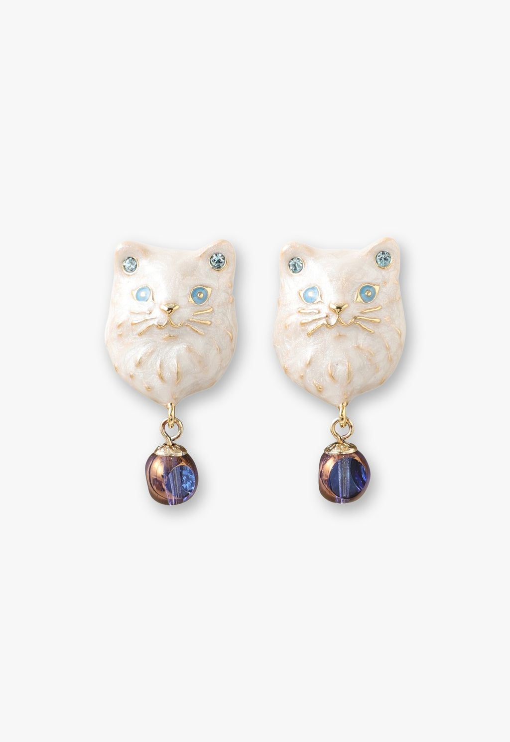 Persian Cat Motif Earrings