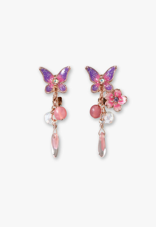 Butterfly Cherry Blossom Motif Earrings