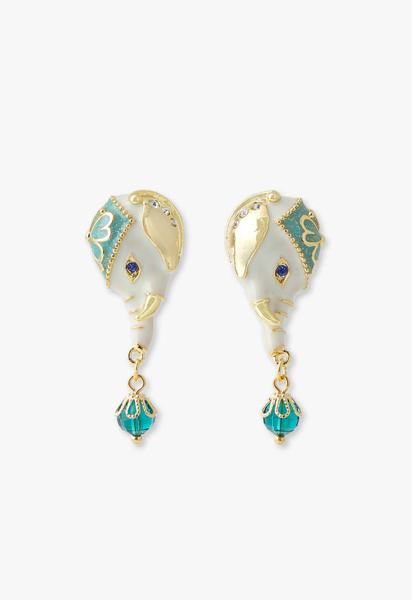 Elephant motif earrings