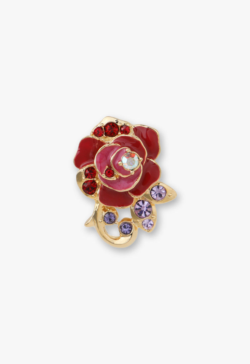 Rose motif earrings