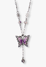 Butterfly motif 2-piece set necklace