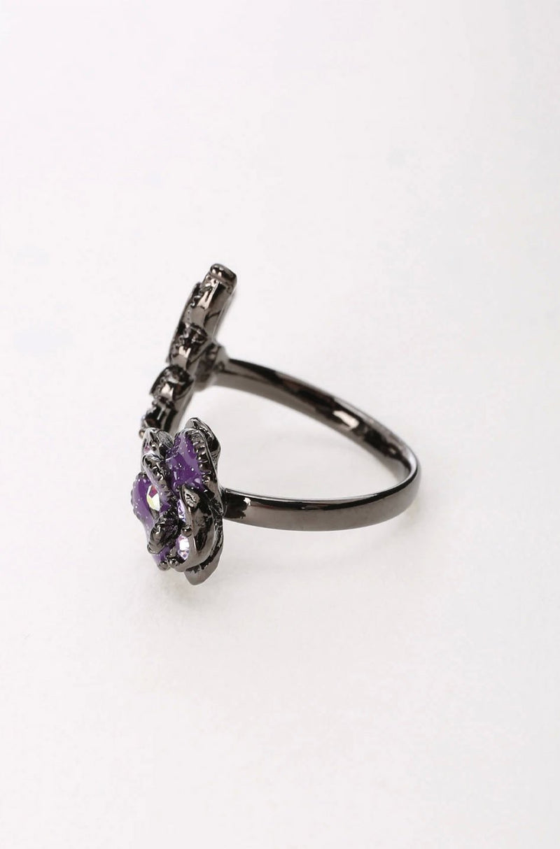 Butterfly and rose motif ring