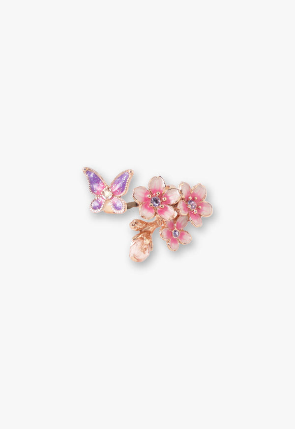 Butterfly Cherry Blossom Motif Ring
