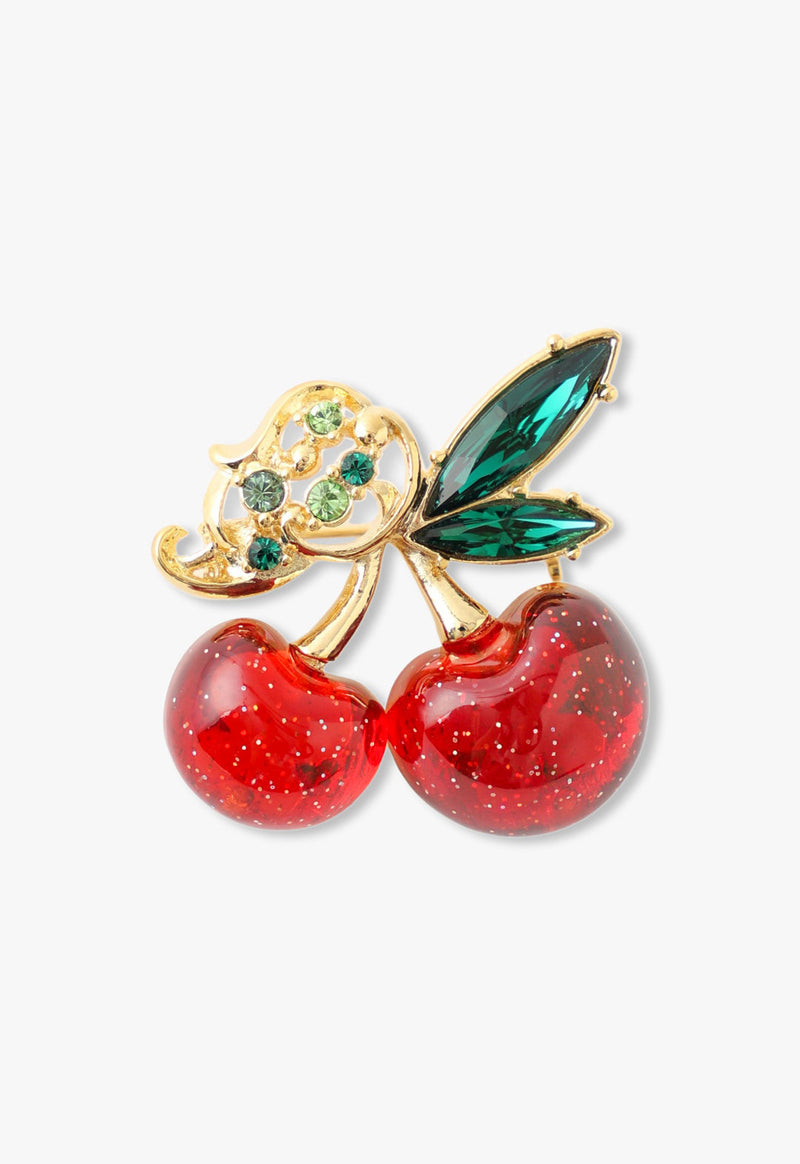 Cherry motif brooch