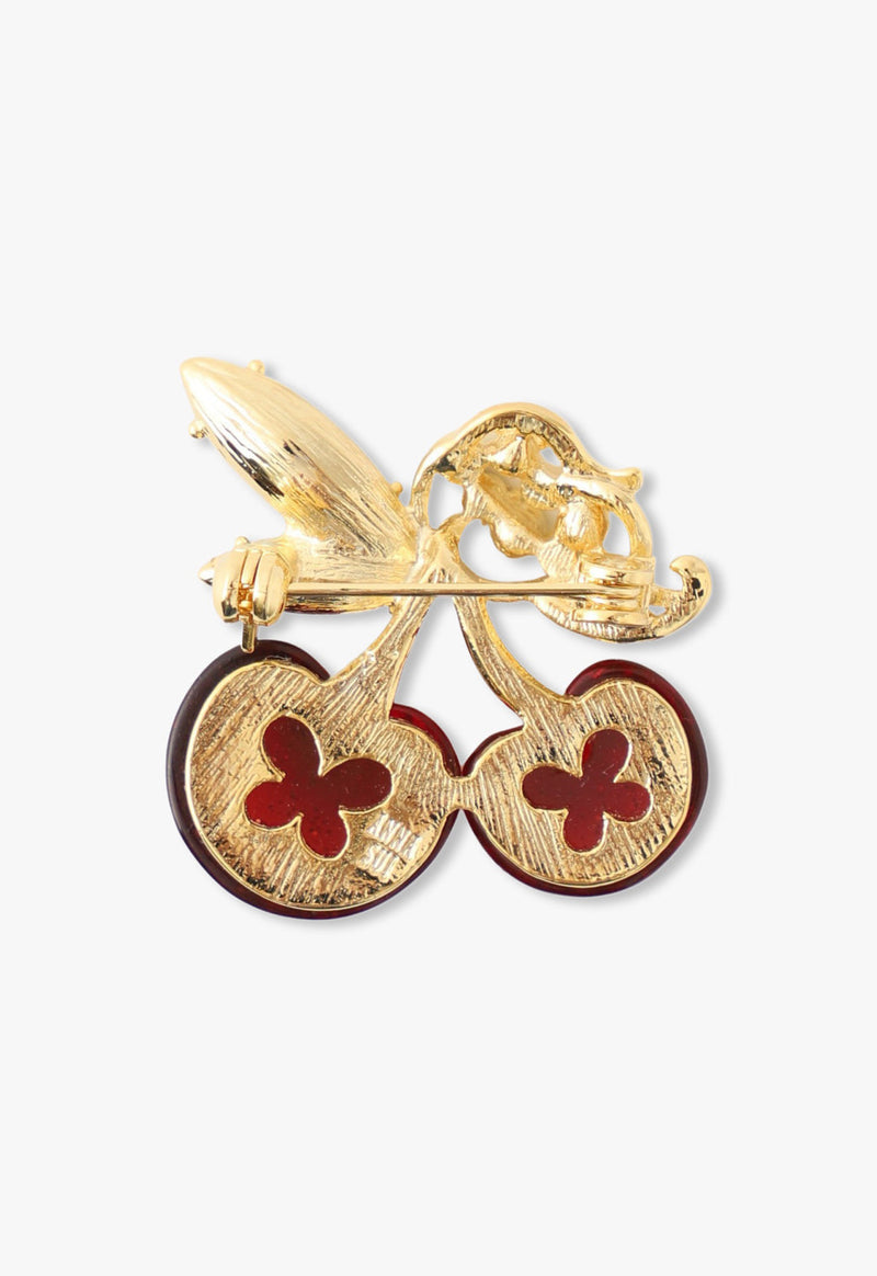 Cherry motif brooch