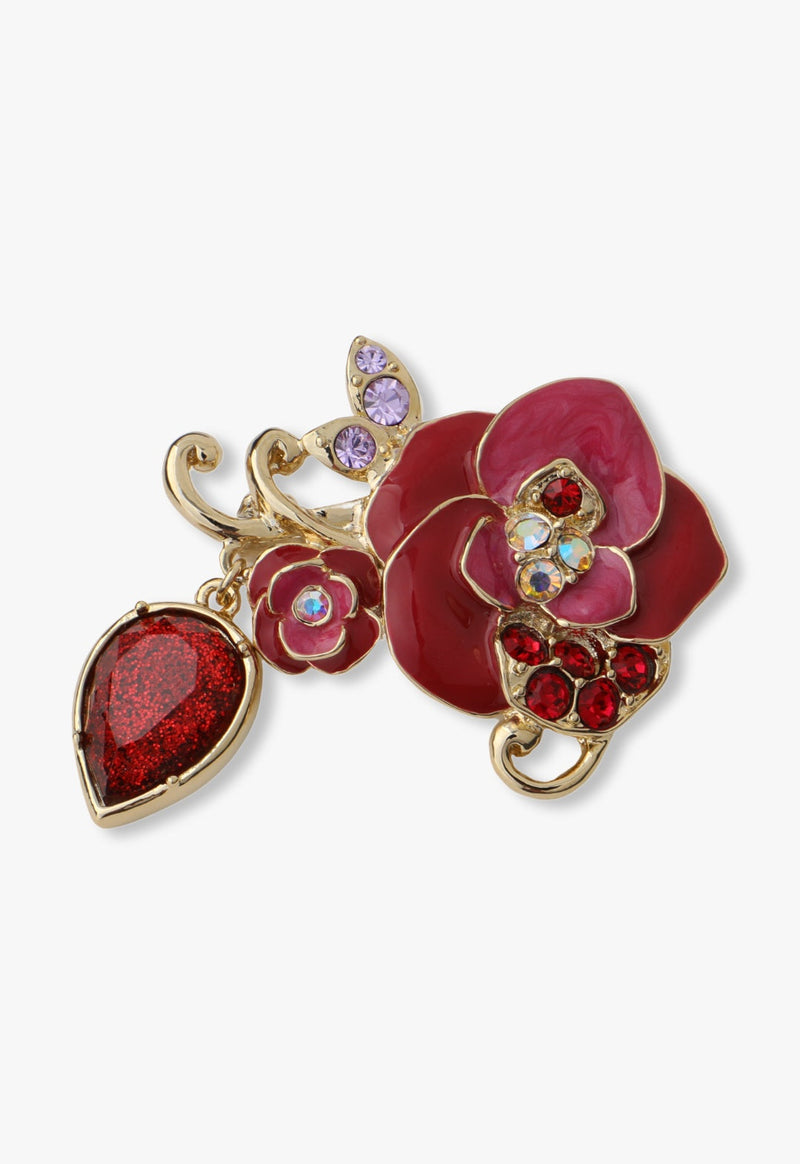 Rose motif brooch