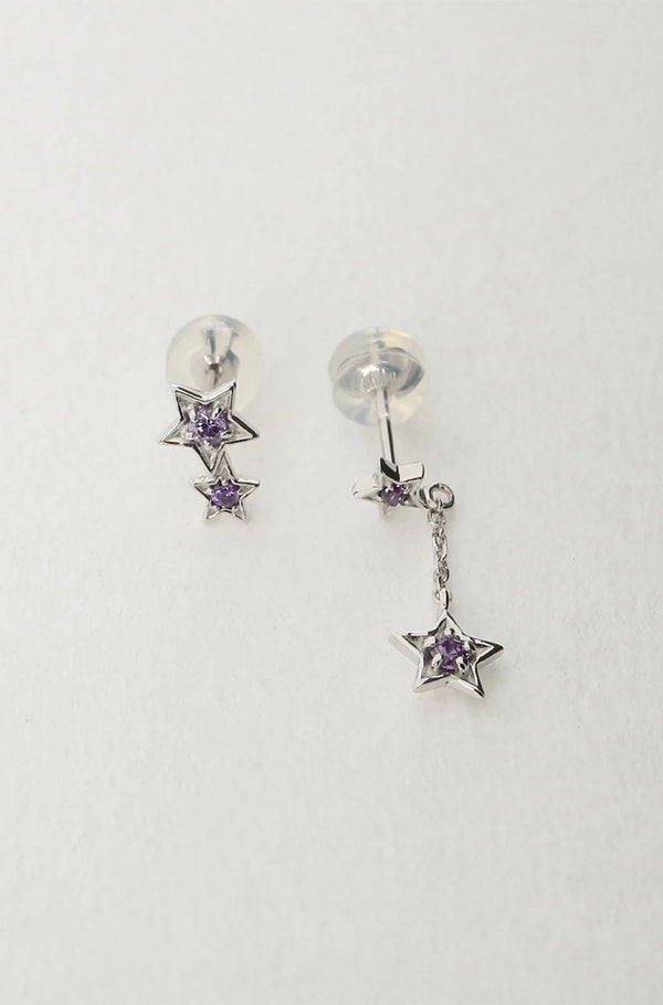 Silver Star Motif Earrings