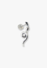 银蛇图案耳环