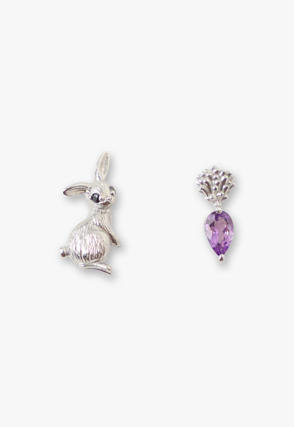 兔子胡萝卜图案耳环