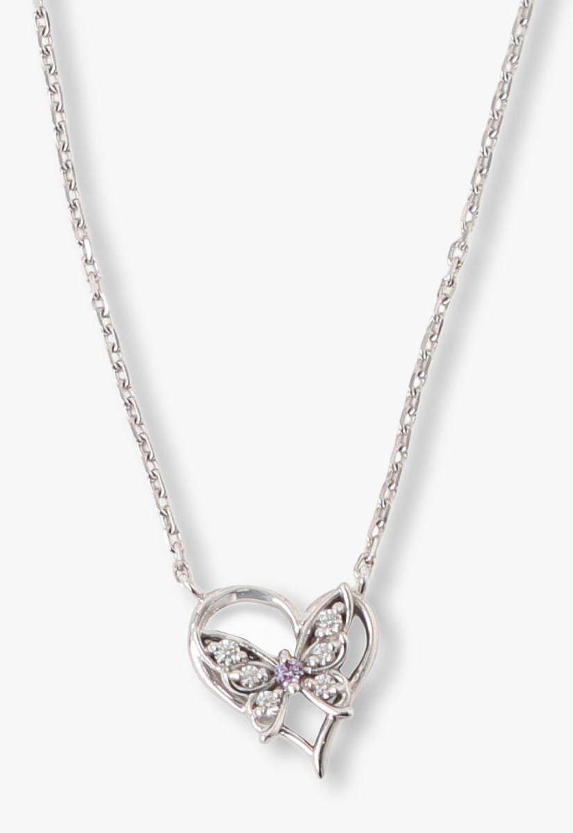 ハート蝶 モチーフ ネックレス ANNA SUI アナスイ ロングネックレス 