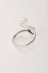 Silver Snake Motif Ring